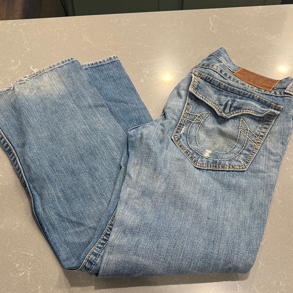 True Religion Light Blue Bootcut Denim Jeans